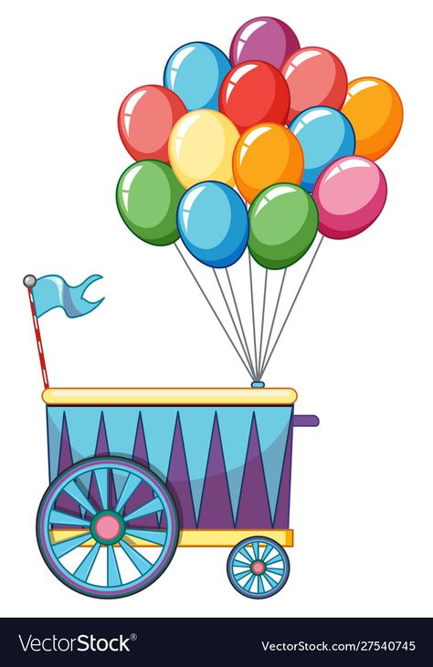 Funfair Illustration, Balloon Vendor, Carnival Store, Balloons Illustration, House Doodle, Fair Tickets, Balloon House, Fair Rides, Janmashtami Decoration