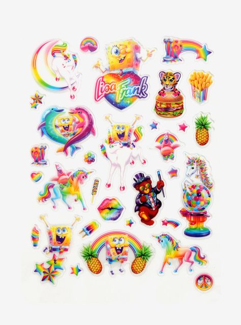 '90s Kids, Red Alert: Lisa Frank Has a Freakin' SpongeBob Line, and It's All Under $35! Lisa Frank Stickers, Lisa Frank, Cute Wild Animals, 90s Kids, Design Quotes, Sticker Book, Happy Planner, Sticker Set, Hot Topic