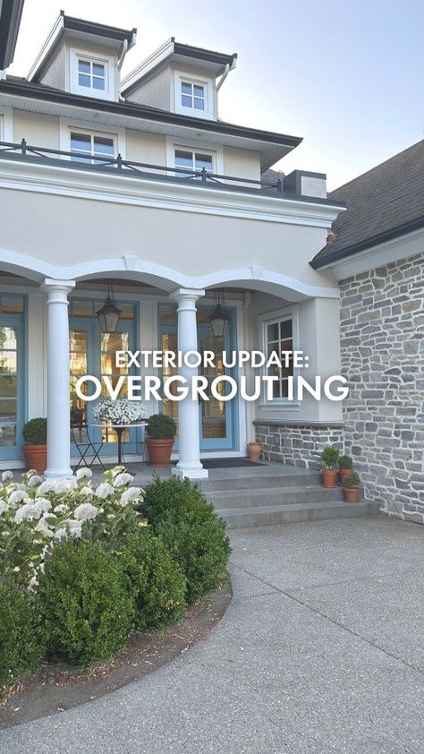 Do you have some earthy stone on your exterior or on a fireplace that could use a fresh update without paint? Consider overgrouting! Today… | Instagram German Schmear, Maria Killam, Do The Work, Fireplace, Farmhouse, Exterior, Paint, Stone, Instagram