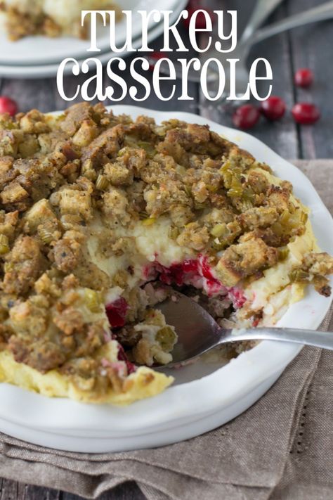 Everything you love about Thanksgiving layered into one delicious Turkey Casserole. Pistachio Bundt Cake, Leftover Turkey Casserole, Christmas Casserole, Mother Thyme, Thyme Recipes, Turkey Casserole, Leftover Mashed Potatoes, Cooking Turkey, Big Meals