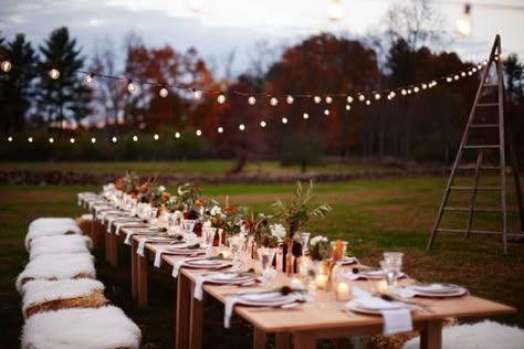 An Ingenious Hack for Building a Giant Table | Kitchn Harvest Dinner Party, Outdoor Dinner Party, Party Seating, Athena Calderone, Al Fresco Dinner, Fall Dinner Party, Dinner Party Decorations, Friendsgiving Dinner, Outdoor Dinner Parties