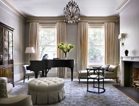 Inspiration For Your Baby Grand on Slipcovers for your walls, casartblog Piano Room Design, Grand Piano Living Room, Grand Piano Room, Piano Room Decor, Piano Living Rooms, Piano Design, Piano Decor, Art Deco Living Room, Piano Room