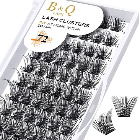 QUEWEL Cluster Lashes 72 Pcs Wide Stem Individual Lashes C/D Curl 8-16mm Length DIY Eyelash Extension False Eyelashes Natural&Mega Styles Soft for Personal Makeup Use at Home (Mega-D-MIX8-16) Russian Eyelash Extensions, Eyelash Clusters, Cluster Eyelash Extensions, Eyelash Extensions Styles, Cluster Eyelashes, Lash Clusters, Cluster Lashes, Individual Eyelash Extensions, Diy Lash Extensions