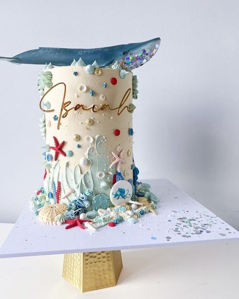 Under Sea Birthday Cake, Dive Into 5 Birthday Cake, Luca Themed Cake, Snail And The Whale Cake, Sea Animal Birthday Cake, Under The Sea Birthday Party Cake, Under The Sea Cake Boy, Sea Theme Birthday Cake, Birthday Cake Ocean