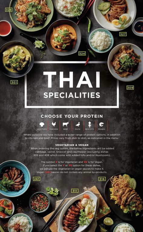 Asian Restaurant Menu Design, Vegan Menu Design, Thai Food Menu Design, Thai Menu Design, Special Menu Design, Bbq Menu Design, Food Menu Design Ideas, Pizza Vending Machine, Thai Food Menu