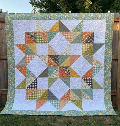 Kelly Patterson on Instagram: "I always have layer cakes in my stash, perfect for making a carpenters star quickly when I need a gift or when I am waiting on fabric to arrive for my next project! Love how this one turned out, and I’m also a little obsessed with the Cozy Up fabric from @corianderquilts! #carpentersstarquilt #carpentersstar #corianderquilts #coreyyoderfabric #coreyyoder #cozyupfabric #moda #showmethemoda #quilting #quiltsofinstagram #quiltingismytherapy #quiltingismypassion" Queen Size Carpenter Star Quilt Pattern, Carpenter Square Quilt, Carpenter Star Quilting Ideas, Carpenters Star Quilt Pattern Free, Carpenter Star Quilt Pattern Free, Carpenter Star Quilt Pattern, Carpenters Star Quilt, Swoon Quilt, Wedding Quilts