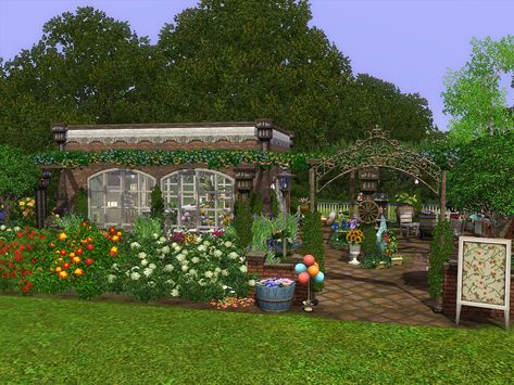 Mod The Sims - Mostly Harmless Flower Shop Sims 4 Flower Shop, Sims 3 Worlds, Home Icon, Electronic Art, Plant Nursery, Sims 3, Sims Cc, Tea Room, Flower Shop