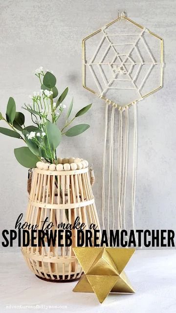 Create a Chic Spiderweb Dreamcatcher! Make your Halloween decor unique with this boho spiderweb dreamcatcher. Easy to craft using macrame cord and a hexagon frame. Perfect for a subtle, stylish holiday touch! Spiderweb Dreamcatcher, Couple Crafts, Chic Halloween, Dream Catcher Diy, Homemade Decor, Mom Diy, Macrame Plant Hangers, Taking Shape, Macrame Cord