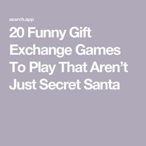 20 Funny Gift Exchange Games To Play That Aren’t Just Secret Santa Secret Santa Games, Dirty Santa Gift Exchange, Secret Santa Game, Santa Games, Gift Exchange Game, Gift Exchange Games, Gift Exchange, Secret Santa Gifts, Secret Santa