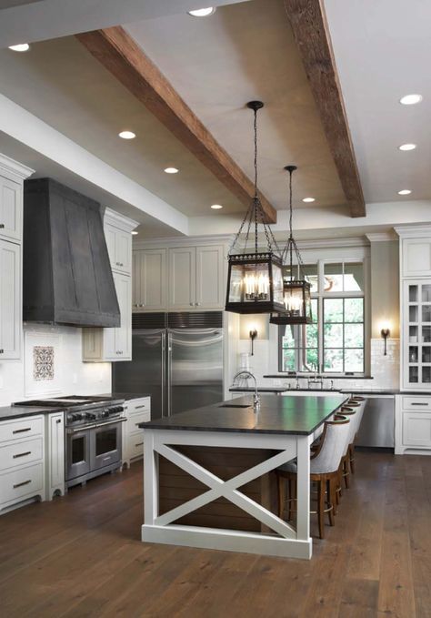 Charming traditional details exhibited by lakefront country estate Transitional Kitchen Ideas, Transitional Kitchen Design, Transitional Kitchen, Modern Farmhouse Kitchens, Traditional Kitchen, White Cabinets, Beautiful Kitchens, Luxury Interior Design, Dream Kitchen