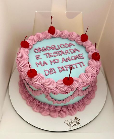 Cakes With Writing, Birthday Cake Writing Ideas Funny, Cake Inspo Birthday, Ugly Cake, Ideas For Birthday Cake, Lambeth Cake, Sofia Cake, Ugly Cakes, Birthday Cake Writing