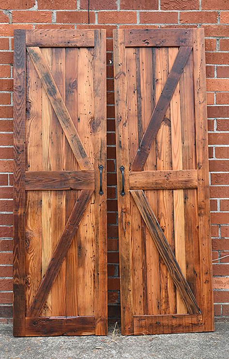 We now offer custom made sliding barn doors. They are a great way to add a rustic or industrial charm to your home almost any wall, as long as you have room for them to slide! Check out or website for more information and to order your barn doors today! Rustic Home Decor Ideas, Black Interior Doors, House Shutters, Diy Sliding Barn Door, Barn Door Designs, Rustic Barn Door, Shed Doors, Brick Exterior House, Sliding Barn Doors