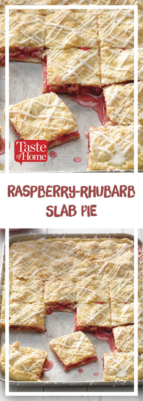 Raspberry-Rhubarb Slab Pie Rhubarb Slab Pie, Raspberry Rhubarb, Slab Pie, Rhubarb Cake, Raspberry Recipes, Berries Recipes, Rhubarb Recipes, Strawberry Rhubarb, Köstliche Desserts