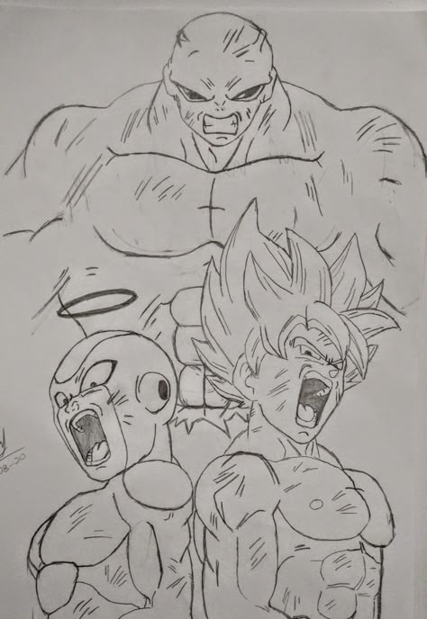 Goku Vs Jiren Drawing, Dragon Ball Super Drawings, Jiren Drawing, Goku Drawing Sketch, Goku Vs Jiren, Dbz Drawings, Goku Drawing, Naruto Sketch Drawing, Dragon Ball Painting