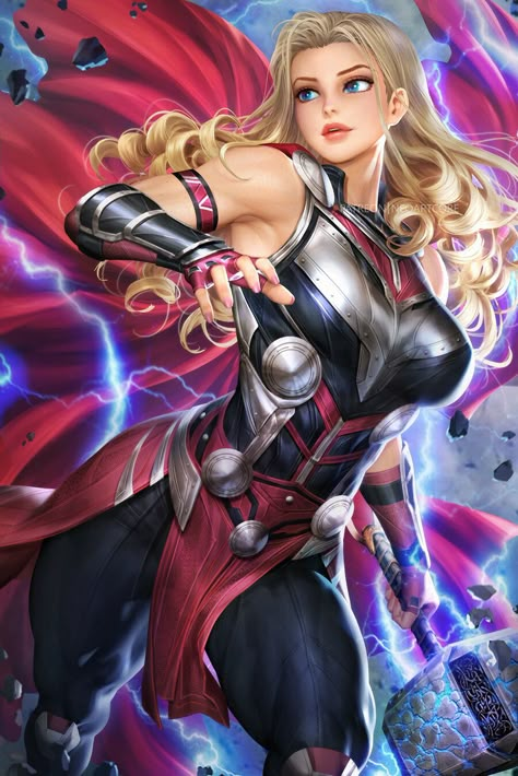 "Mighty Thor" by NeoArtCorE Thor Jane Foster, Thor Girl, Thor Jane, Lady Thor, Thor Art, Female Thor, Female Comic Characters, Thor Comic, Thor God