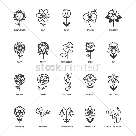 Mini Flower Doodles, Rf Logo, Flower Icon, Handpoke Tattoo, Floral Doodle, Flower Icons, Logo Art, Pola Sulam, 자수 디자인