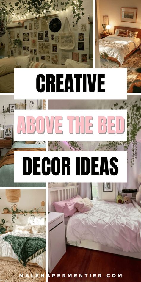 above bed decor ideas Bedroom Decor Above Headboard, Boho Bedroom Wall Decor Above Bed, Behind Bed Wall Decor Ideas, Decorating Above Bed, Decor Above Headboard, Above Bed Decor Ideas, Shelving Above Bed, Decorate Above Bed, Pictures Over Bed