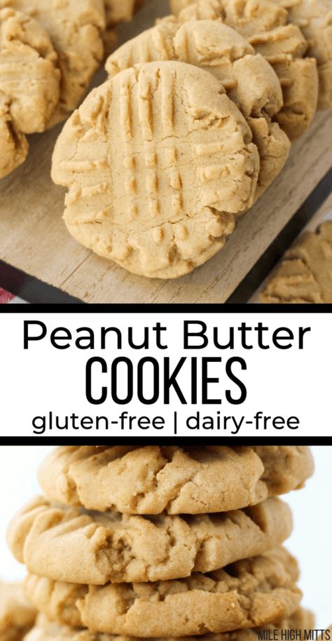 The Best Peanut Butter Cookies, Cookies Sans Gluten, Gluten Free Dairy Free Dessert, Gluten Free Peanut Butter Cookies, Best Peanut Butter Cookies, Dairy Free Snacks, Dairy Free Cookies, Chewy Peanut Butter Cookies, Gluten Free Cookie Recipes