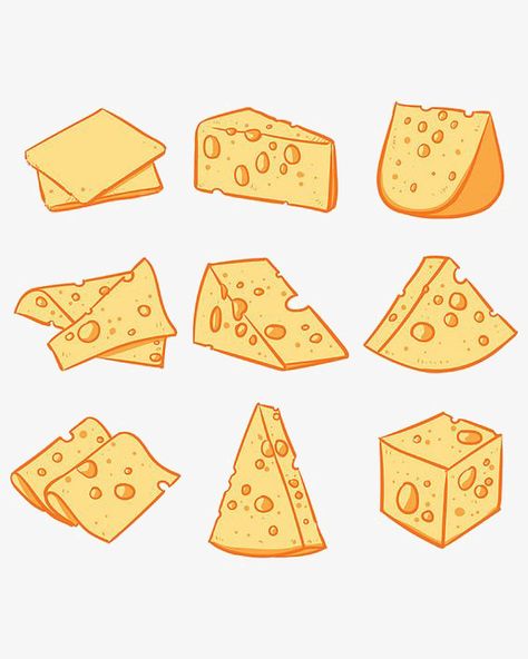 Cheese Drawing Easy, Cheese Illustration Design, Cheese Vector, Cheese Cartoon, Cheese Drawing, Cheese Art, Cheese Design, Desenho Tattoo, Food Drawing