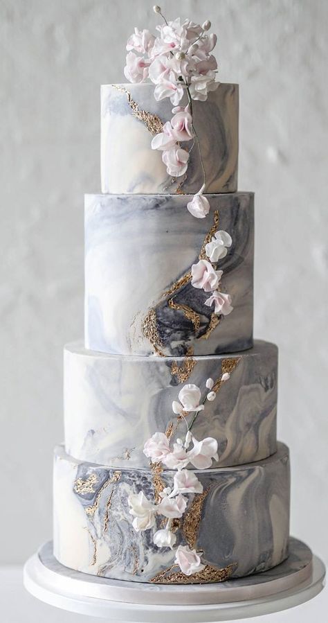 Wedding Cake Marble, Cakes Elegant, Cake Style, Pretty Wedding Cakes, Wedding Cakes Elegant, Wedding Cake Pictures, Dream Wedding Cake, Marble Wedding, Wedding Unique