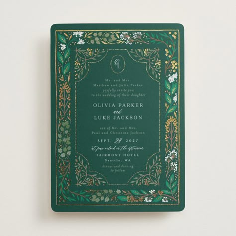 Storybook Wedding Invitations, Story Book Wedding Invitations, Fairytale Wedding Invitations, Green Gold Weddings, Wedding Card Design Indian, Dragon Wedding, Minted Wedding Invitations, Indian Wedding Invitation Card Design, Foil Stamped Wedding Invitations