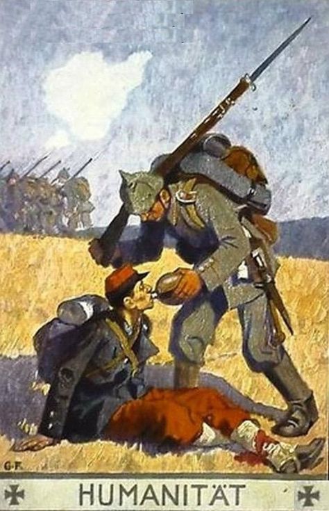 Ww1 Posters, French Soldier, Ww2 Propaganda Posters, Ww1 Art, Ww2 Propaganda, German Propaganda, Ww1 German, German Soldier, Water Flask