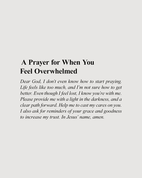 Life can be stressful, but we don’t need to constantly feel overwhelmed. We hope these prayers help you find peace as you seek Jesus every day. I Feel Lost, How To Get Better, Find Peace, Instagram Life, Dear God, I Care, Getting To Know You, Finding Peace, Names Of Jesus