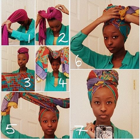 Try this during the hot summer months when your hair doesn't stand a chance against the humidity. Tie A Head Scarf, Tie A Turban, Headwrap Tutorial, Head Wrap Styles, Afrikaanse Mode, African Head Wraps, Natural Hair Inspiration, Natural Hair Tips, Hair Wraps