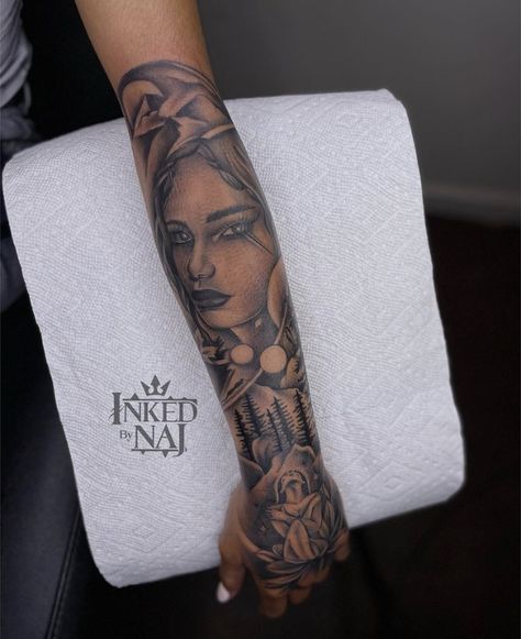 Detailed Arm Tattoo, Baddie Tattoos, Best Neck Tattoos, Stencil Outline, Meaningful Tattoo Quotes, Pretty Hand Tattoos, Black Girls With Tattoos, Half Sleeve Tattoos For Guys, Meaningful Tattoo