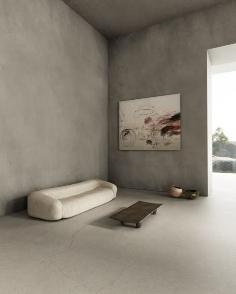 Brutalism Interior, Brutalist Interior, Environment Inspiration, Residence Interior, Red Energy, Japandi Decor, Minimalist Living Room Design, Minimal Interior, Concrete Walls