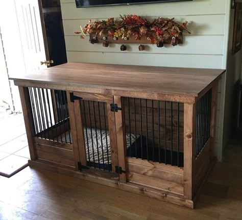 50 Best Dog Crate Ideas for Your Inspiration | Page 9 of 12 | The Paws Top For Dog Crate Diy, Homemade Dog Crate Furniture, Wood Dog Cage, Diy Metal Dog Crate, Wood Dog Crate Furniture, Large Dog Crate Ideas Diy, Homemade Dog Crate, Dog Crate Furniture Diy Plans Free, Dresser Dog Crate