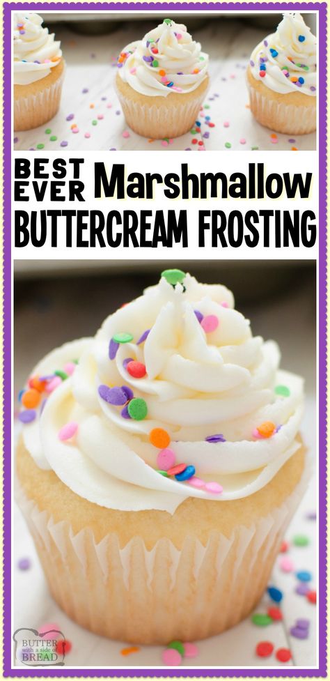 16 Cupcakes, Marshmallow Buttercream Frosting, Marshmallow Frosting Recipes, Frosting Buttercream, Homemade Buttercream, Marshmallow Buttercream, Homemade Buttercream Frosting, Marshmallow Frosting, Cake Frosting Recipe