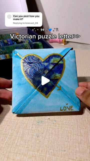 Victorian Puzzle Letter Tutorial, Victorian Letter Folding, Victorian Puzzle Letter, Origami Letter Folding, Pop Out Cards Diy, Cute Origami Ideas, Paper Crafts Templates, Letter Tutorial, Infinity Card