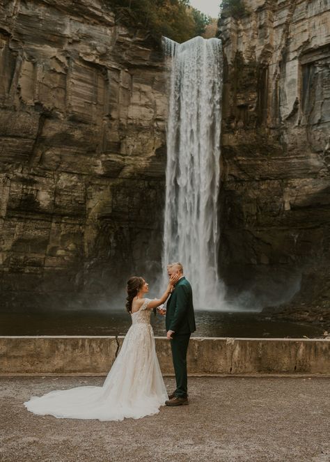 Taughannock Falls Wedding, Waterfall Elopement, Elopement Ideas Waterfall, Waterfall Elopement Tennessee, Toccoa Falls Elopement, Ecola State Park Elopement, Unique Wedding Locations, Finger Lakes Ny, Upstate Ny Wedding