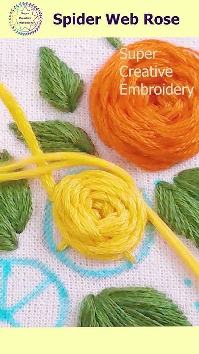 Spider Web/ Woven Wheel/ Wagon wheel Stitch Rose Tutorial ❤️ Hand Embroi... Woven Wheel Stitch Embroidery, Spider Stitch, Hand Embroidery For Beginners, Rose Tutorial, Hand Embroidery Tutorial, Embroidery Tutorial, Embroidery Stitches Tutorial, Creative Embroidery, Wagon Wheel