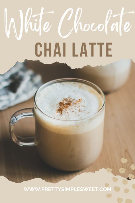 The little twist of adding white chocolate to this comforting chai latte makes it thick and creamy with a wonderfully sweet flavor. Chocolate Chai Latte, Chocolate Chai, Black Tea Bags, Hot Chocolate Drinks, Iced Tea Recipes, Sweet Cocktails, Delicious Drink Recipes, Chai Latte, Chocolate Cinnamon