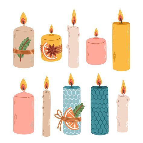 Christmas Candle Illustration, Winter Candle Aesthetic, Candles Illustration, Graphics Aesthetic, Winter Graphics, Candle Illustration, Graphics Background, Background Winter, Winter Illustration