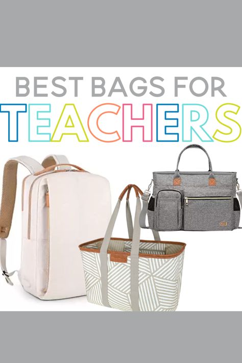 Totes For Teachers, Best Teacher Bag Totes, Teacher Work Bag, Teacher Bags Tote, Teacher Bag Essentials, Teacher Bag Organization, Teacher Laptop Bag, Best Teacher Bags, Teacher Lunch Bag