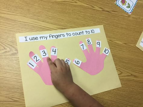 Arms Hands And Fingers Crafts, Arms Hands And Fingers Crafts For Toddlers, Hand Tracing Art, Daycare Job, Finger Counting, Classroom Assistant, Preschool Skills, All About Me Crafts, Fourth Of July Crafts For Kids