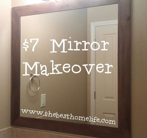 Makeover Kamar Mandi, Bathroom Mirror Makeover, Do It Yourself Decoration, Bathroom Mirrors Diy, Mirror Makeover, Mirror Frame Diy, Bathroom Mirror Frame, Bathroom Redo, Diy Mirror