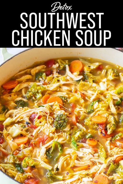 Try this Detox Southwest Chicken Soup to help kick-start your diet! The soup is low fat, low carb, paleo, gluten-free, and it works like a charm when using the soup as a cleanse!