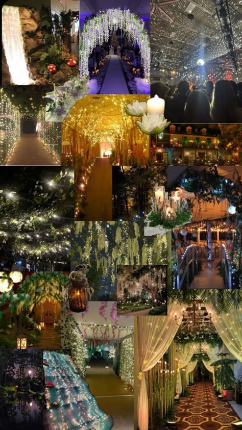 A Night In The Garden Theme, Mystical Sweet 16, Senior Ball Theme Ideas, Night Of A Thousand Lights Prom Theme, Into The Woods Prom Theme, Sweet Sixteen Themes Unique, Whimsical Prom Theme, Outdoor Prom Ideas, School Dances Theme