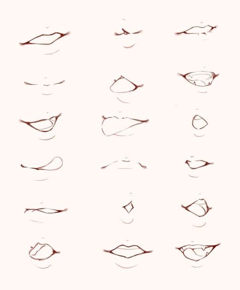 Mouth Inspo Drawing, How To Draw Mouth Expressions, Drawing Mouths Step By Step, Mouth Art Styles, Smirk Mouth Drawing, How To Draw An Open Mouth, Female Mouth Drawing Reference, How To Draw Tongue Sticking Out, Art Reference Mouth