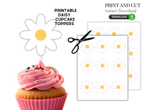 Groovy Party Decorations - Digital – PinkFish Shop Four Ever Groovy, Five Is A Vibe, Daisy Cupcakes, Groovy Party, Two Groovy, Toppers Diy, Baby Boy Themes, Digital Banners, Diy Print