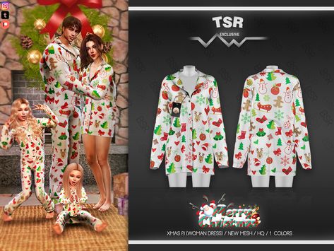 Lotes The Sims 4, Los Sims 4 Mods, Sims 4 Family, Sims Packs, Christmas Pj, Sims 4 Expansions, Sims 4 Dresses, Matching Christmas Pajamas, Sims 4 Downloads