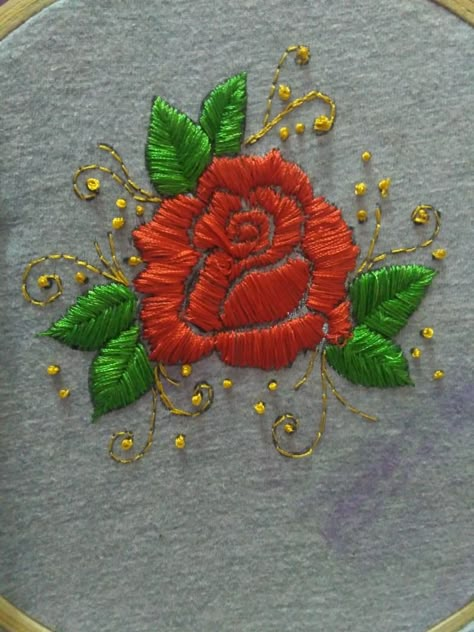 Vintage Rose Embroidery, Big Rose Embroidery, Embroidered Rose Simple, Blundstone Embroidery, Embroidery Rose Pattern, Embroider Rose, Hand Embroidery Rose, Red Flower Embroidery, Red Rose Embroidery