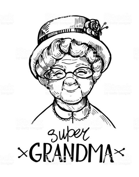 Grandma Sketch, Grandma Drawing, Old Woman Face, Person Sketch, Clever Logo Design, Logo Outline, Natural Hair Art, Logo Face, Winter Illustration