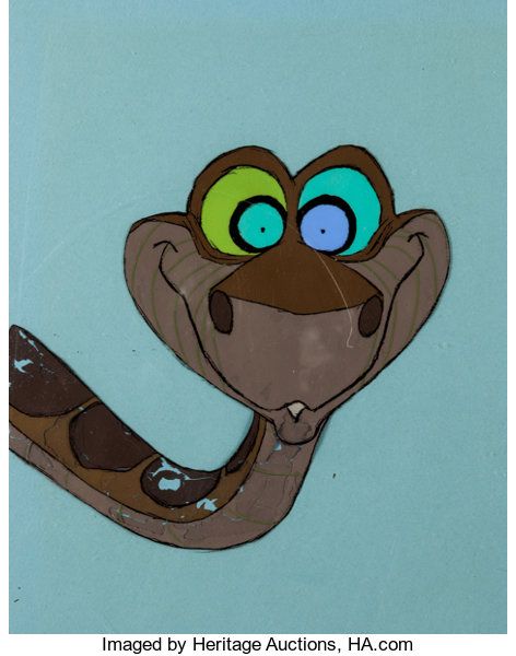 Jungle Book Kaa Production Cel (Walt Disney, 1967).... Animation | Lot #13196 | Heritage Auctions Jungle Book Kaa, Kaa The Snake, Snake Cute, Jungle Book Characters, Jungle Book Disney, The Jungle Book, The Snake, 4th Grade, Disney Art