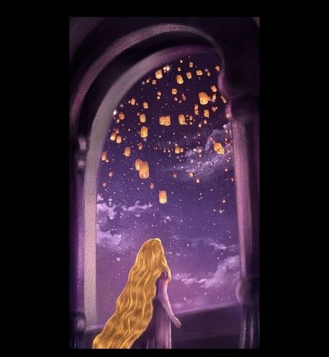 Rupanzel🥺 Tangled Painting, Lantern Wallpaper, Tangled Wallpaper, Disney Cuties, Artsy Background, Easy Flower Painting, Disney Princess Artwork, Creative Profile Picture, Pinturas Disney