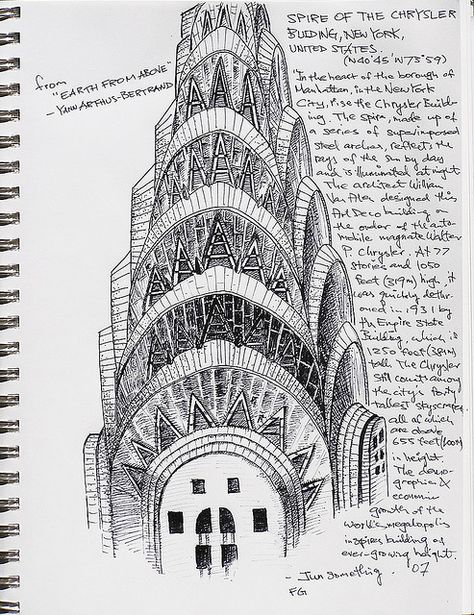 Chrysler Building Drawing, A3 Portfolio, Building Tattoo, New York Drawing, Building Graphic, Nyc Landmarks, Woolworth Building, Johannes Gutenberg, New York Buildings